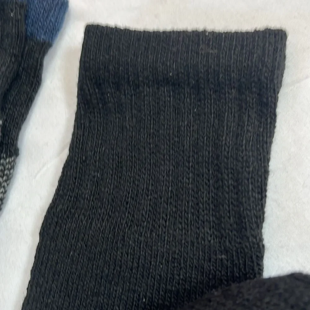 Dickies Steel Toe Premium Plush Thermal Crew Socks 3 pr Black Blue Plaid